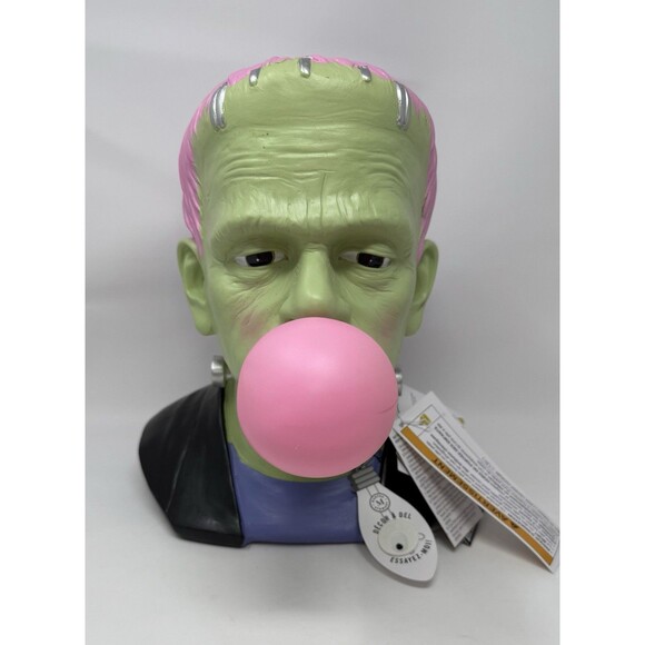 MARTHA STEWART Pink Frankenstein Blowing Bubble Monster Bust Halloween Decor‎ - Picture 1 of 3